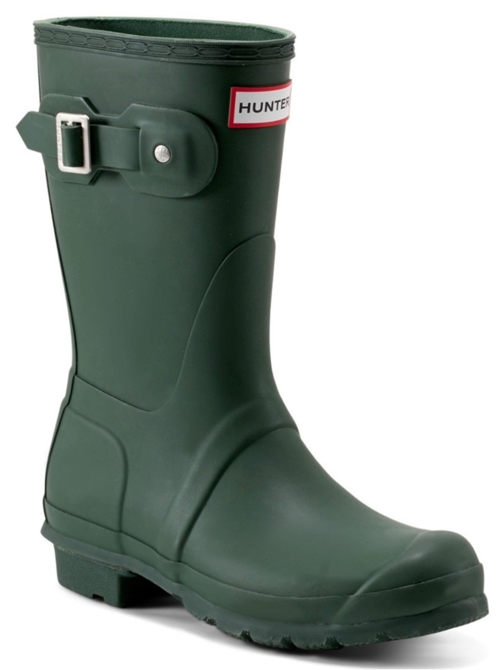 HUNTER Original Short Waterproof Boots Hunter Green Matte Womenโs US-9